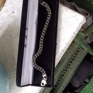 Kay jewelers 8 inch black and stainless steel bracelet
